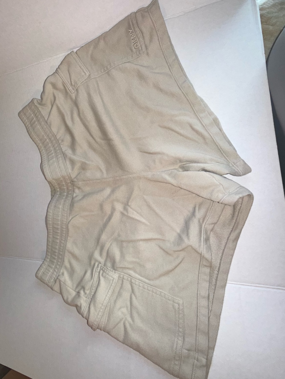 DKNY Women’s Light Cream Athletic Shorts